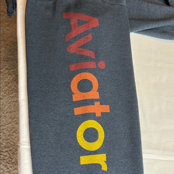 AVIATOR MEN’S NATION RELAXED PULLOVER CHARCOAL HOODIE SZ L - Picture 13 of 13